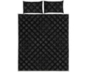 Black And White Heartbeat Pattern Print Quilt Bed Set