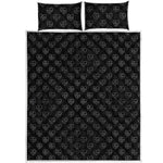 Black And White Heartbeat Pattern Print Quilt Bed Set