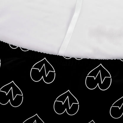 Black And White Heartbeat Pattern Print Sofa Cover