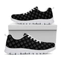 Black And White Heartbeat Pattern Print White Running Shoes