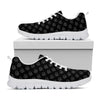 Black And White Heartbeat Pattern Print White Sneakers