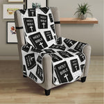 Black And White Holy Bible Pattern Print Armchair Protector