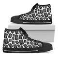 Black And White Holy Bible Pattern Print Black High Top Sneakers