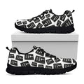 Black And White Holy Bible Pattern Print Black Running Shoes