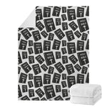 Black And White Holy Bible Pattern Print Blanket