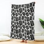 Black And White Holy Bible Pattern Print Blanket
