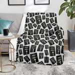 Black And White Holy Bible Pattern Print Blanket