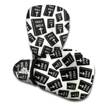 Black And White Holy Bible Pattern Print Boxing Gloves