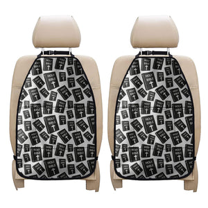 Black And White Holy Bible Pattern Print Car Seat Organizers