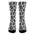Black And White Holy Bible Pattern Print Crew Socks