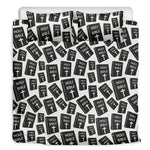 Black And White Holy Bible Pattern Print Duvet Cover Bedding Set