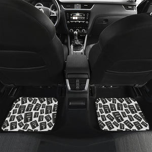 Black And White Holy Bible Pattern Print Front and Back Car Floor Mats