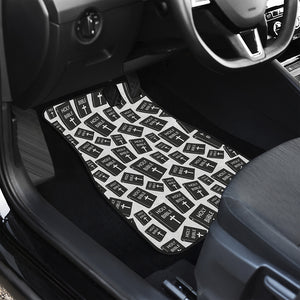 Black And White Holy Bible Pattern Print Front and Back Car Floor Mats