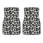 Black And White Holy Bible Pattern Print Front Car Floor Mats