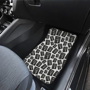 Black And White Holy Bible Pattern Print Front Car Floor Mats