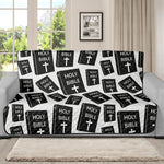 Black And White Holy Bible Pattern Print Futon Protector