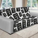 Black And White Holy Bible Pattern Print Futon Protector