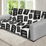 Black And White Holy Bible Pattern Print Futon Protector