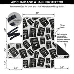 Black And White Holy Bible Pattern Print Half Sofa Protector