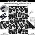 Black And White Holy Bible Pattern Print Loveseat Protector