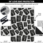 Black And White Holy Bible Pattern Print Loveseat Protector