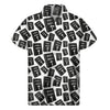 Black And White Holy Bible Pattern Print Men's Short Sleeve Shirt