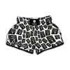 Black And White Holy Bible Pattern Print Muay Thai Boxing Shorts