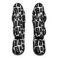Black And White Holy Bible Pattern Print Muay Thai Shin Guards