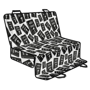 Black And White Holy Bible Pattern Print Pet Car Back Seat Cover