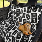 Black And White Holy Bible Pattern Print Pet Car Back Seat Cover