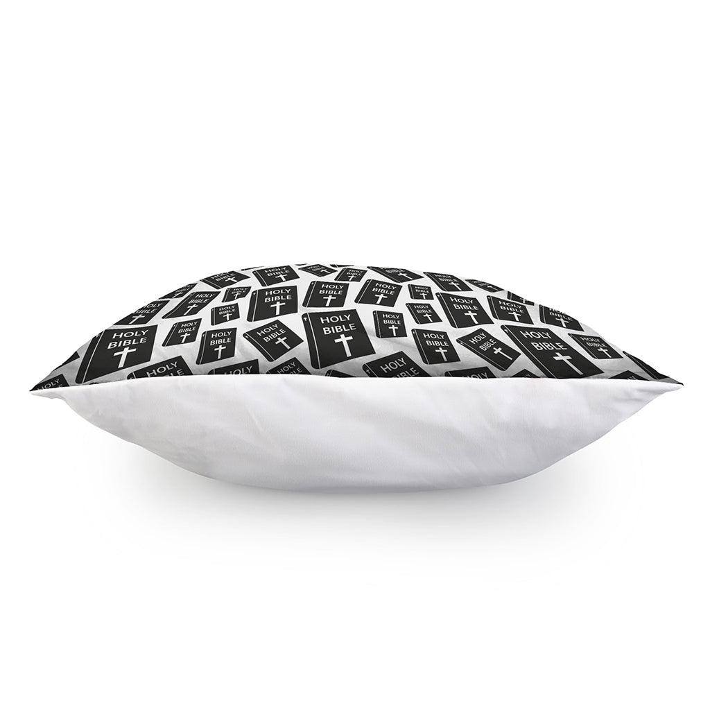 Black And White Holy Bible Pattern Print Pillow Cover