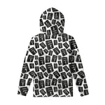 Black And White Holy Bible Pattern Print Pullover Hoodie