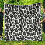 Black And White Holy Bible Pattern Print Quilt