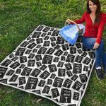 Black And White Holy Bible Pattern Print Quilt