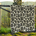 Black And White Holy Bible Pattern Print Quilt