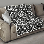 Black And White Holy Bible Pattern Print Quilt