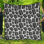 Black And White Holy Bible Pattern Print Quilt