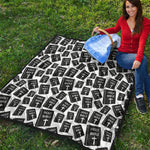 Black And White Holy Bible Pattern Print Quilt