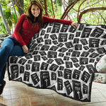 Black And White Holy Bible Pattern Print Quilt