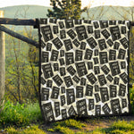 Black And White Holy Bible Pattern Print Quilt