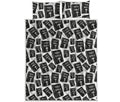 Black And White Holy Bible Pattern Print Quilt Bed Set