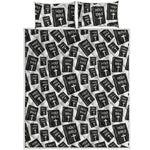 Black And White Holy Bible Pattern Print Quilt Bed Set