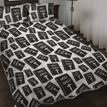 Black And White Holy Bible Pattern Print Quilt Bed Set