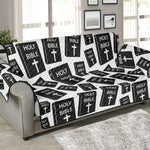 Black And White Holy Bible Pattern Print Sofa Protector