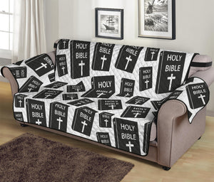 Black And White Holy Bible Pattern Print Sofa Protector