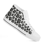 Black And White Holy Bible Pattern Print White High Top Shoes