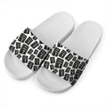 Black And White Holy Bible Pattern Print White Slide Sandals