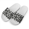 Black And White Holy Bible Pattern Print White Slide Sandals