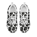 Black And White Holy Bible Pattern Print White Sneakers