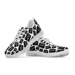 Black And White Holy Bible Pattern Print White Sneakers